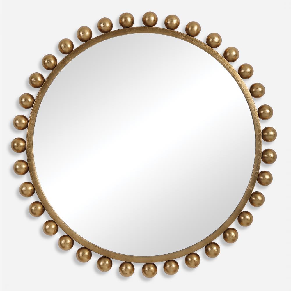 Cyra Gold Round Mirror