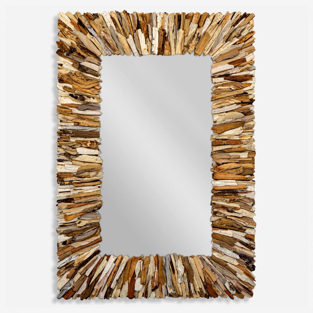 Teak Branch Rectangular Mirror