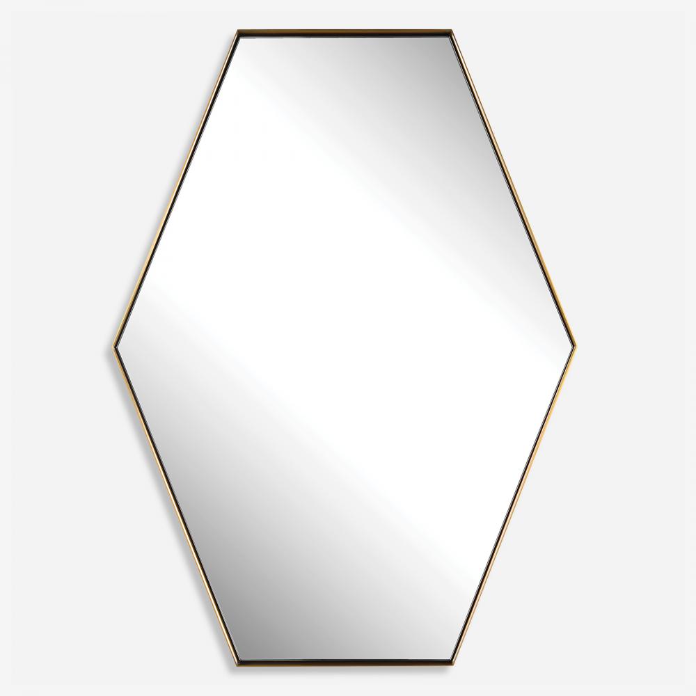 Ankara Brass Hexagon Mirror