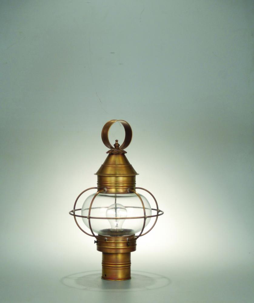 Caged Onion Post Antique Copper Medium Base Socket Clear Glass