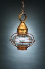Northeast Lantern 2522-AB-MED-CLR - Caged Onion Hanging Antique Brass Medium Base Socket Clear Glass