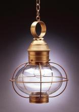 Northeast Lantern 2542-DAB-MED-CLR - Caged Onion Hanging Dark Antique Brass Medium Base Socket Clear Glass