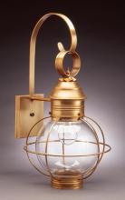 Northeast Lantern 2831-AB-MED-CLR - Caged Round Wall Antique Brass Medium Base Socket Clear Glass