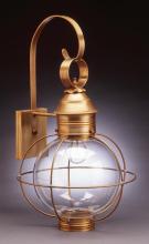 Northeast Lantern 2841-AB-MED-CLR - Caged Round Wall Antique Brass Medium Base Socket Clear Glass