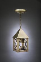 Northeast Lantern 7012-AC-MED-CLR - Pyramid Top X-Bars Hanging Antique Copper Medium Base Socket Clear Glass