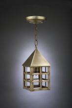 Northeast Lantern 7112-AB-MED-CLR - Pyramid Top H-Bars Hanging Antique Brass Medium Base Socket Clear Glass