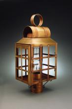 Northeast Lantern 8133-AB-CIM-CLR - Culvert Top H-Bars Post Antique Brass Medium Base Socket With Chimney Clear Glass