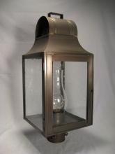 Northeast Lantern 9053-AC-CIM-CLR - Culvert Top Post Antique Copper Medium Base Socket With Chimney Clear Glass