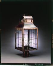 Northeast Lantern 9253-AB-CIM-CLR - Culvert Top H-Rod Post Antique Brass Medium Base Socket With Chimney Clear Glass