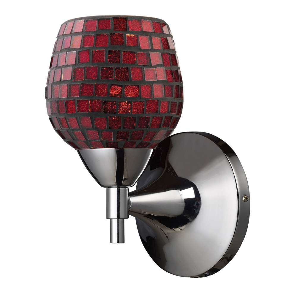 Celina 1 Light Sconce In Polished Chrome And Cop