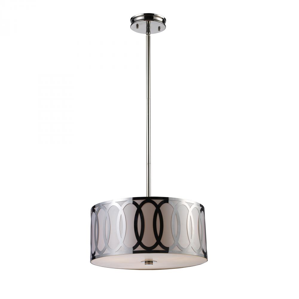 Anastasia 3 Light Pendant In Polished Nickel