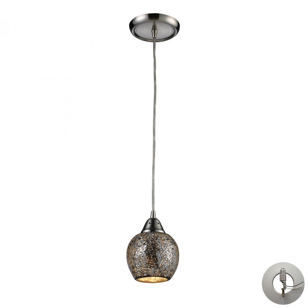 Fission 1 Light Pendant In Satin Nickel And Silv