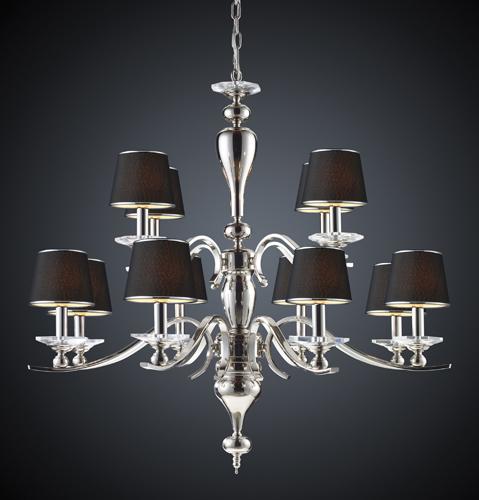 Mansfield 12-light Chandelier In Polished Nic