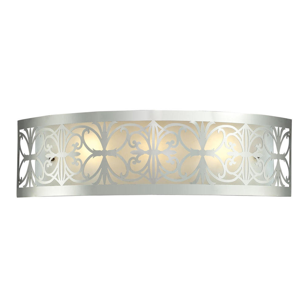 Willow Bend 3-Light Vanity Sconce in Polished Chrome with Metal and Glass Shade