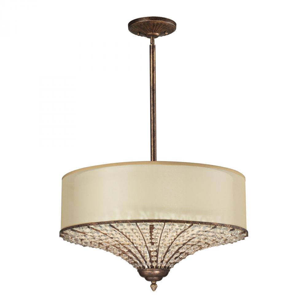 Crystal Spring Collection 3 light pendant in Spanish Bronze