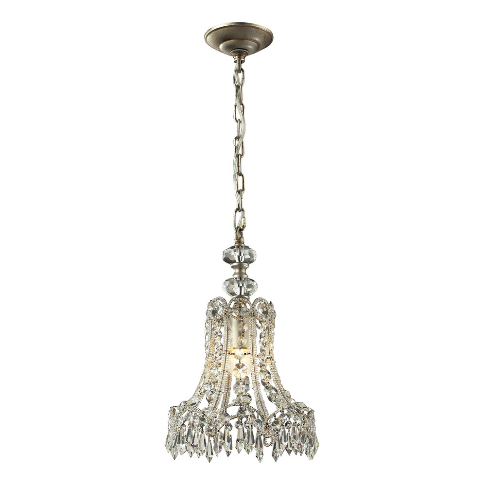 Sasha Collection 1 light penant in Aged Silver