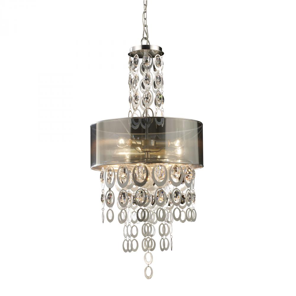 Parisienne 3 Light Pendant In Silver Leaf