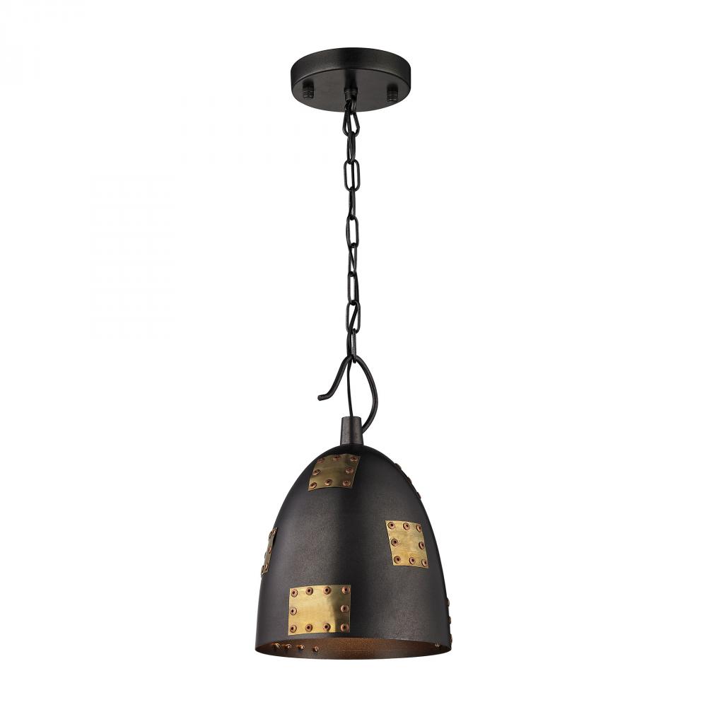 Strasburg 1 Light Pendant In Weathered Iron And
