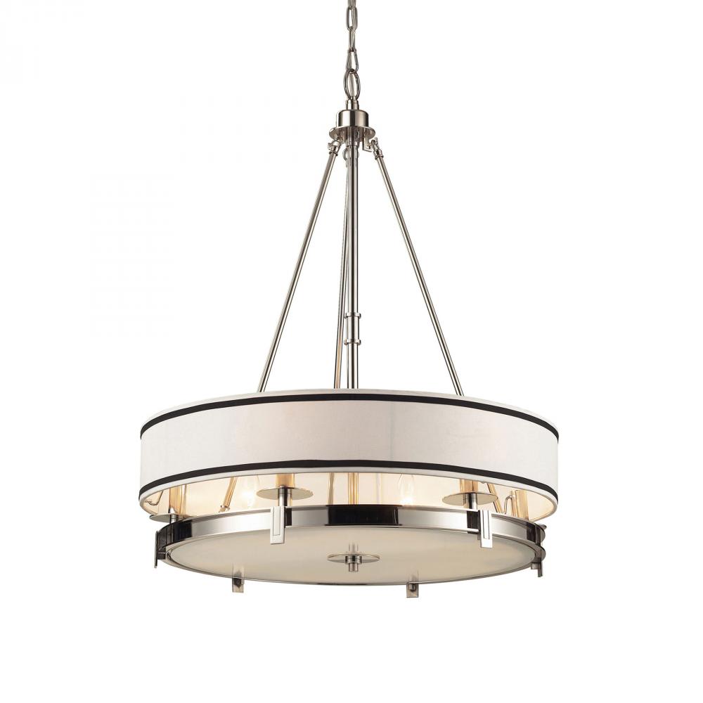 Tribeca 6 Light Pendant In Polished Nickel