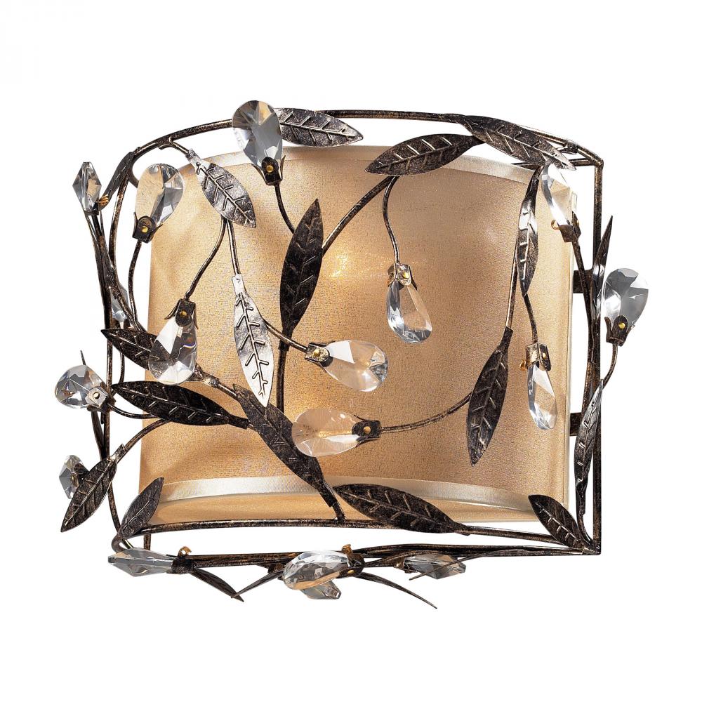 Circeo 2 Light Sconce In Deep Rust And Glass Cry