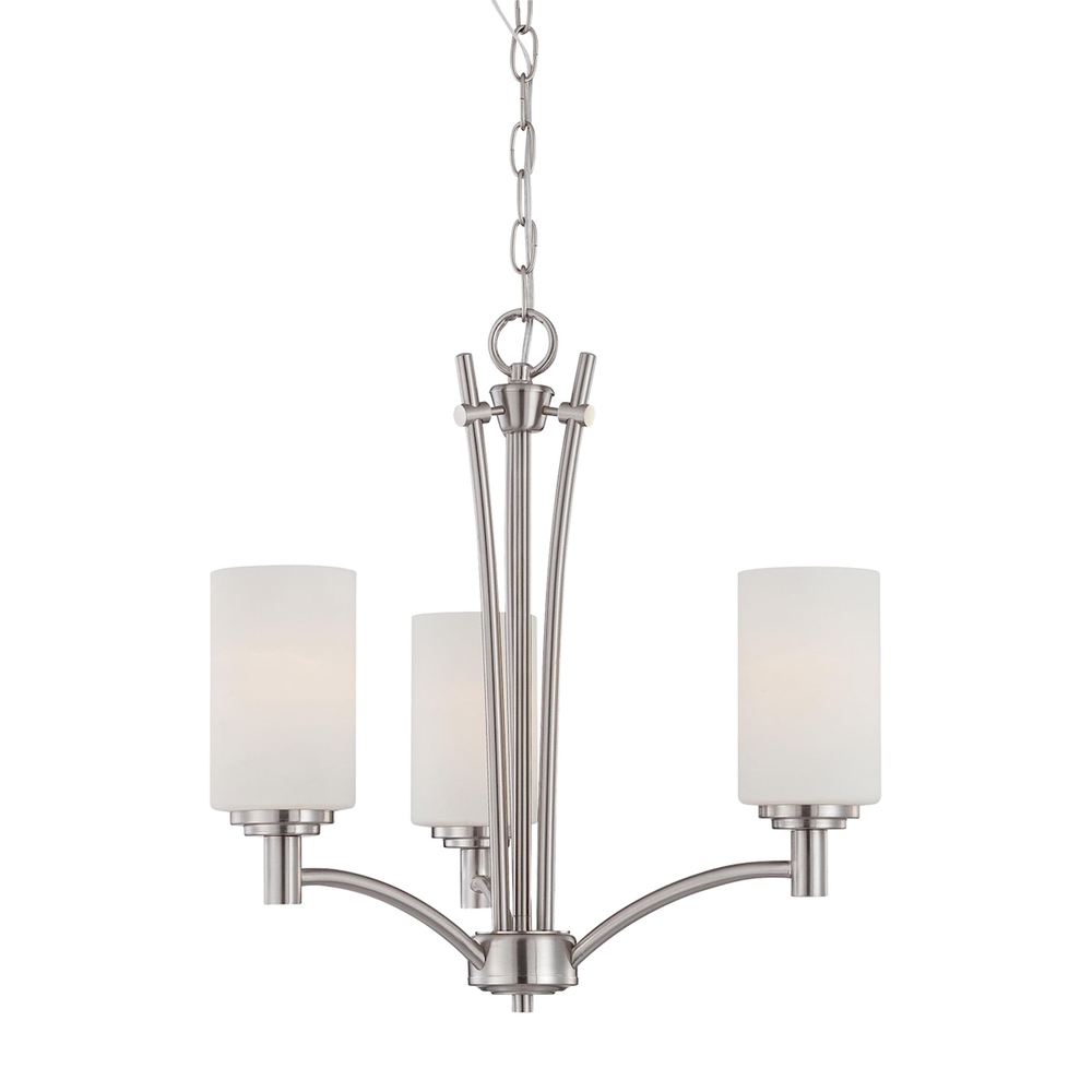 Thomas - Pittman 20'' Wide 3-Light Chandelier - Brushed Nickel