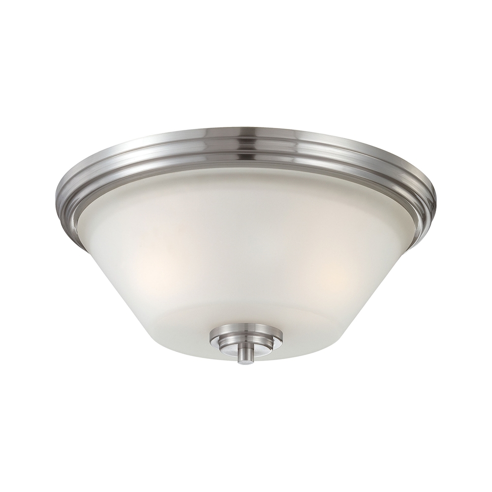 Thomas - Pittman 14'' Wide 2-Light Flush Mount - Brushed Nickel