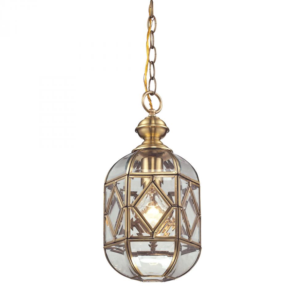 Lavery 1 Light Pendant In Brushed Brass