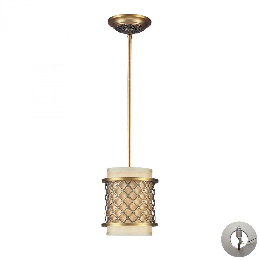 Chester 1 Light Pendant In Brushed Antique Brass