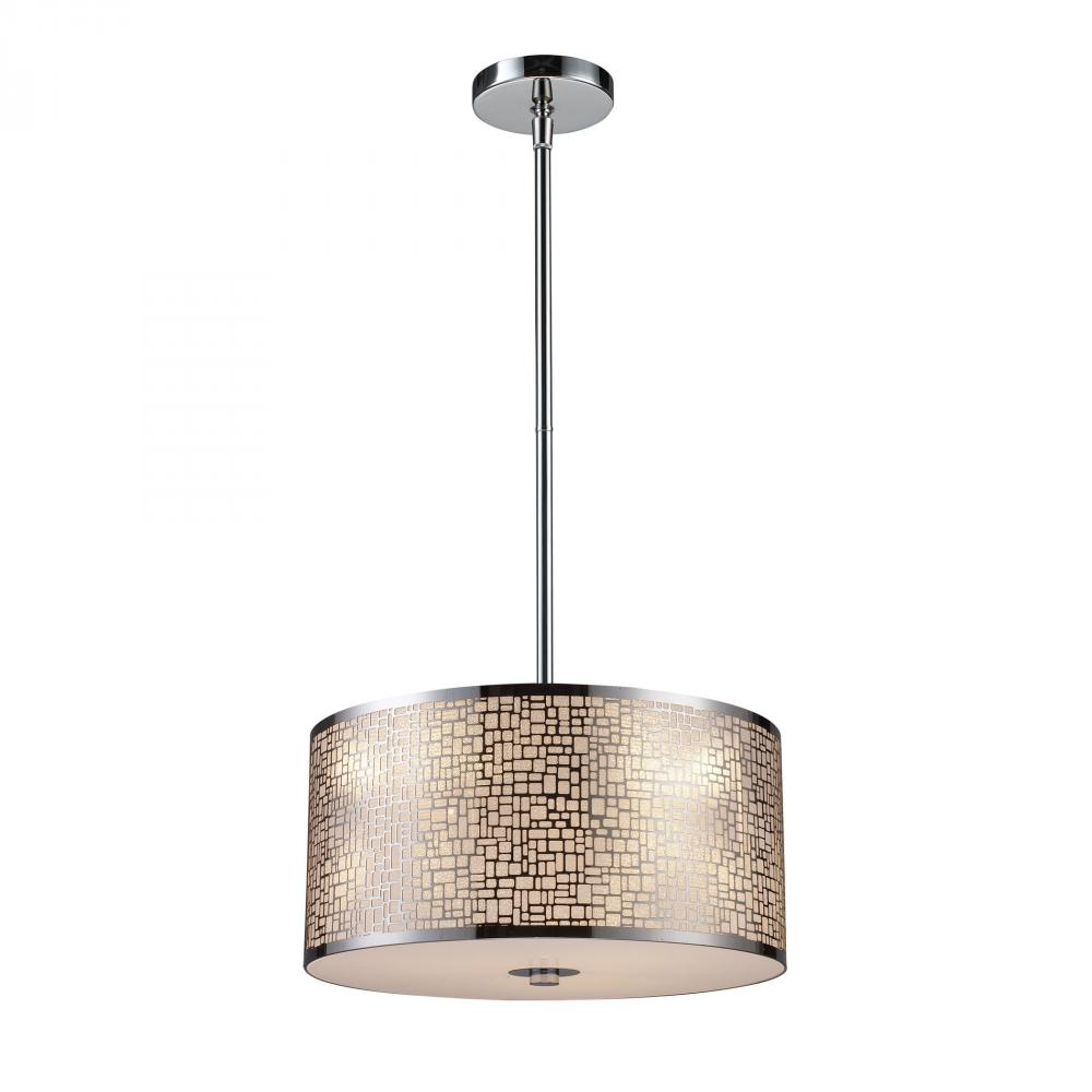 Medina 3 Light Pendant In Polished Stainless Ste