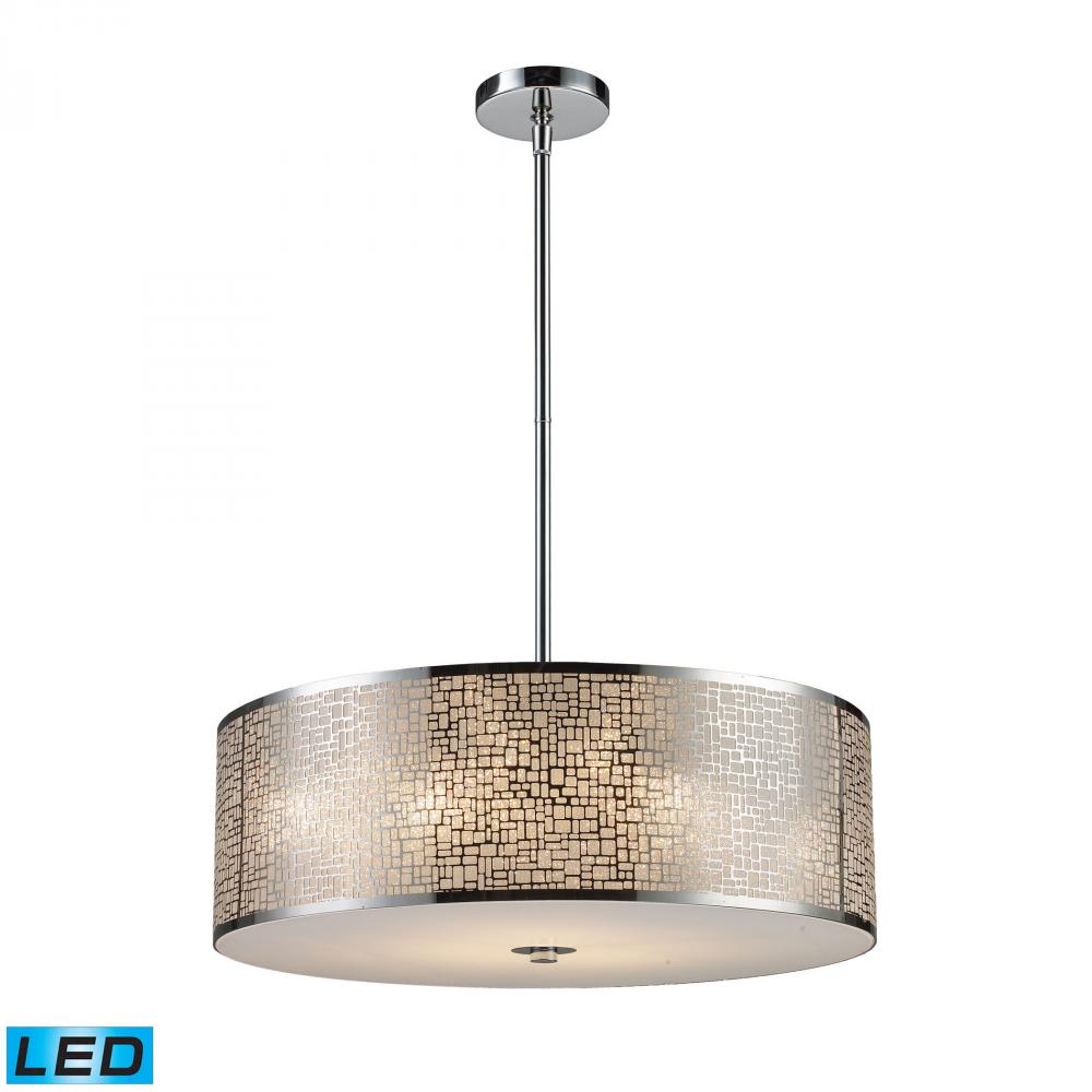 Medina 5-Light Pendant in Polished Stainless Steel - LED, 800 Lumens (4000 Lumens Total) with Full S