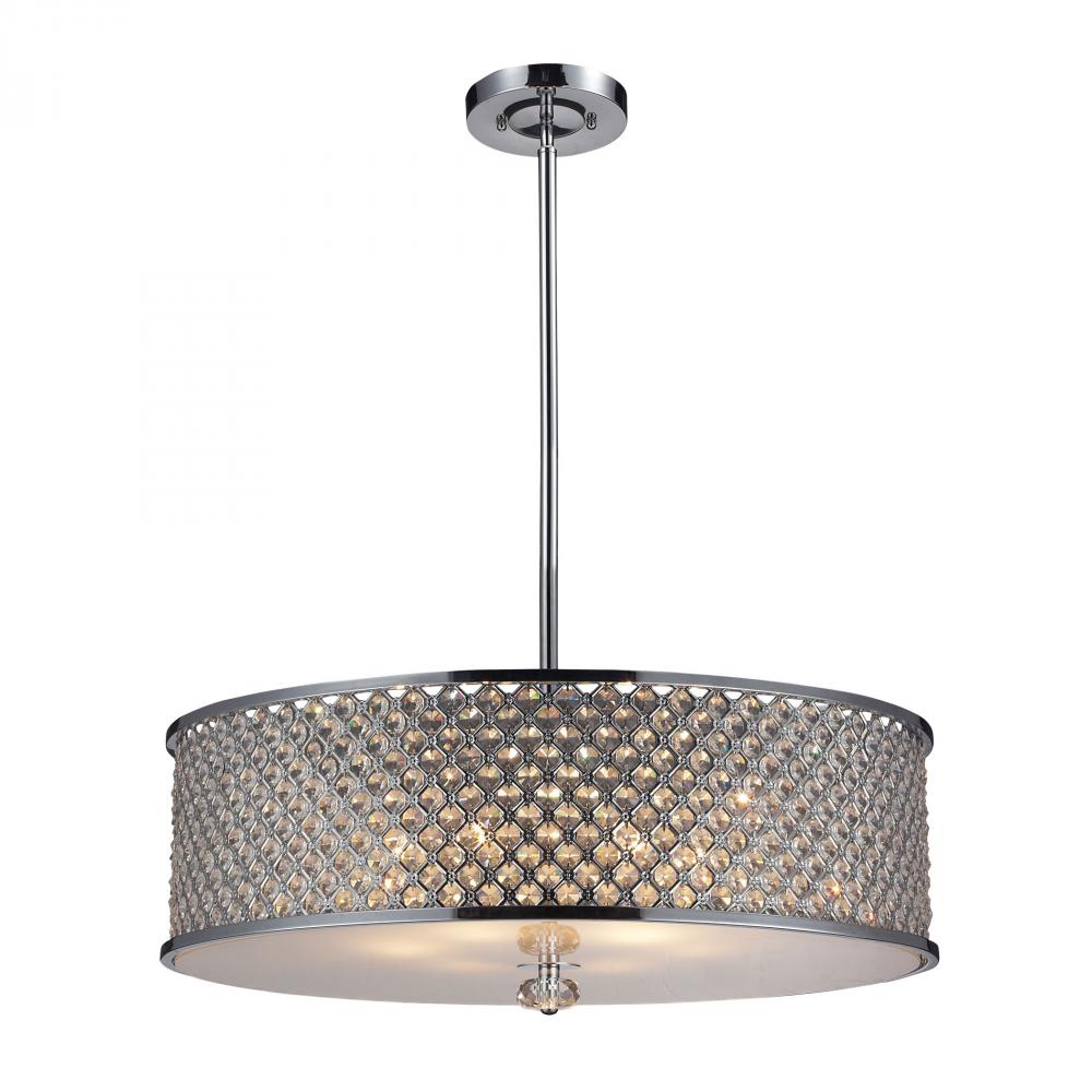 Genevieve 6-Light Pendant in Polished Chrome