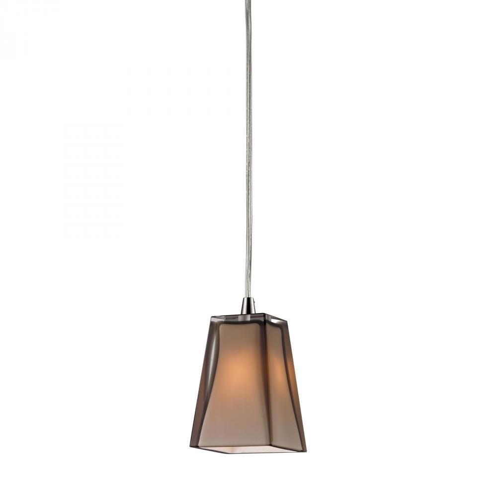 Cubico 1 Light Pendant In Satin Nickel