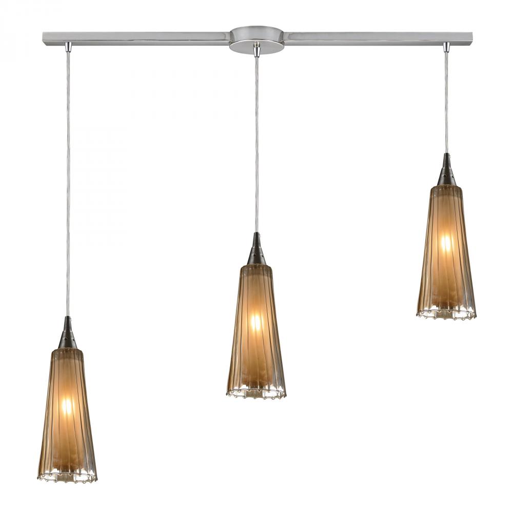 Encapsulate 3 Light Pendant In Satin Nickel