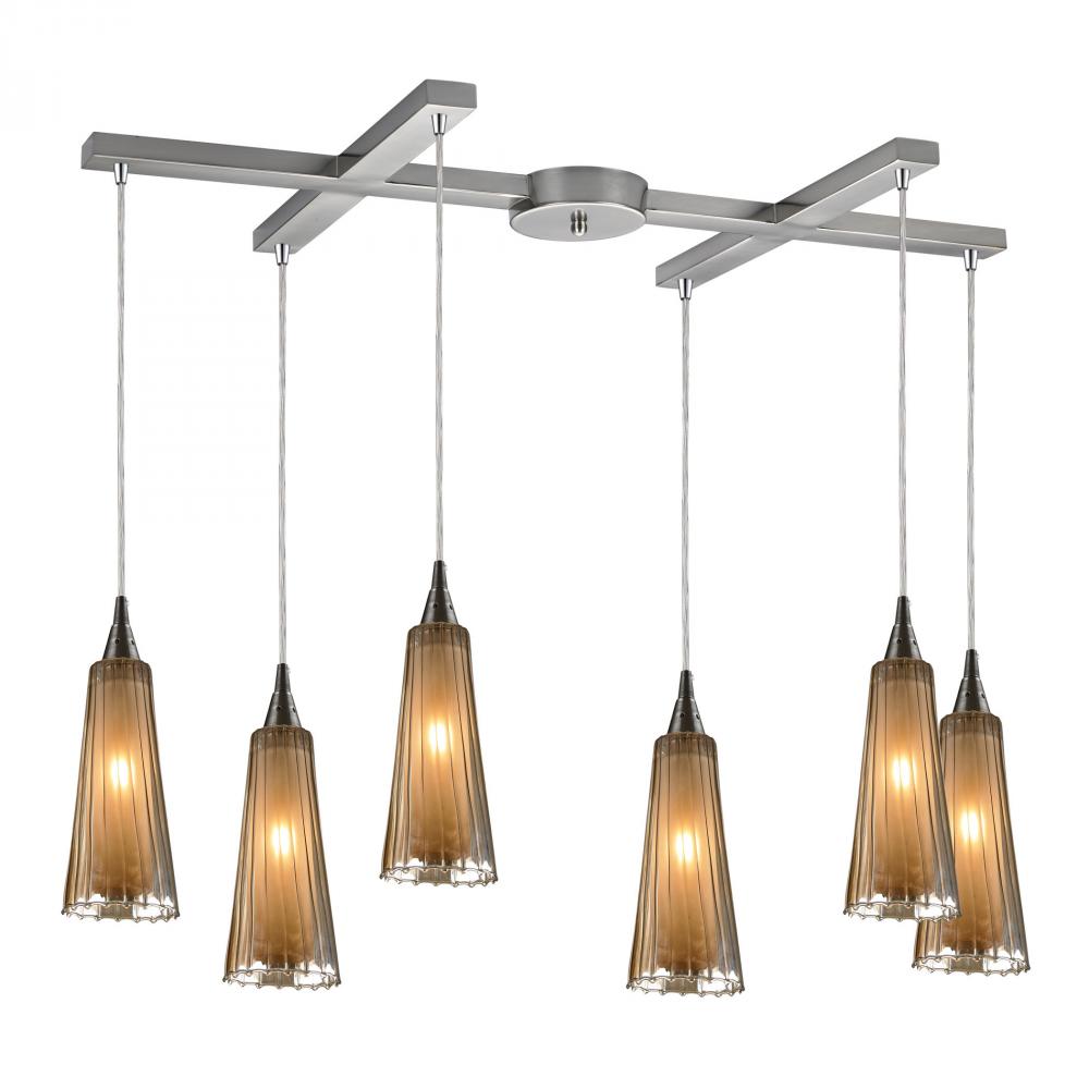 Encapsulate 6 Light Pendant In Satin Nickel