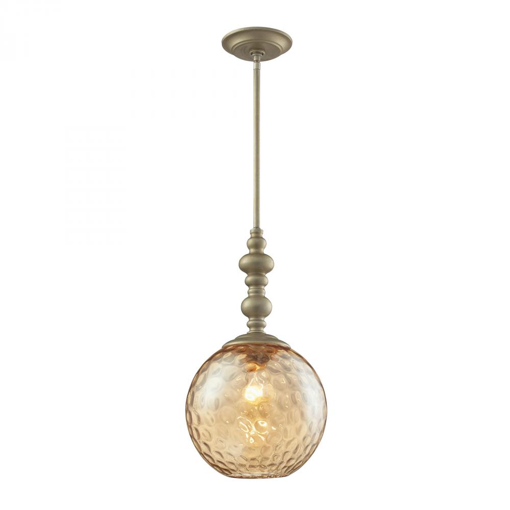 Watersphere 1 Light Pendant In Aged Silver And C