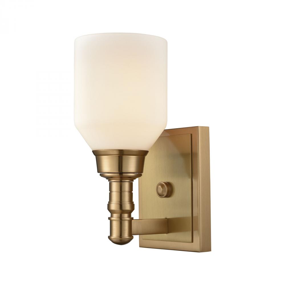 Baxter 1 Light Vanity In Satin Brass With Opal W