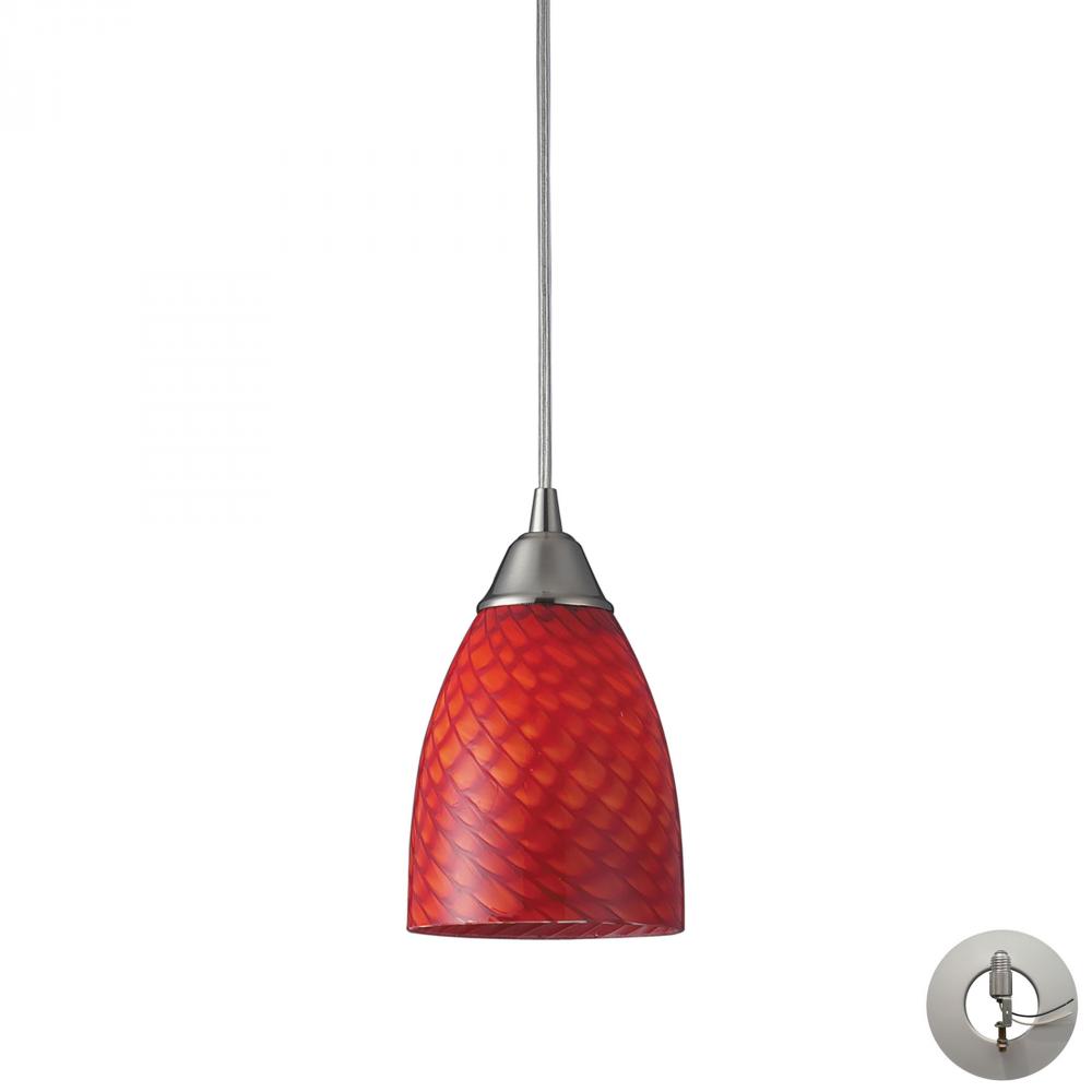 Arco Baleno 1 Light Pendant In Satin Nickel And
