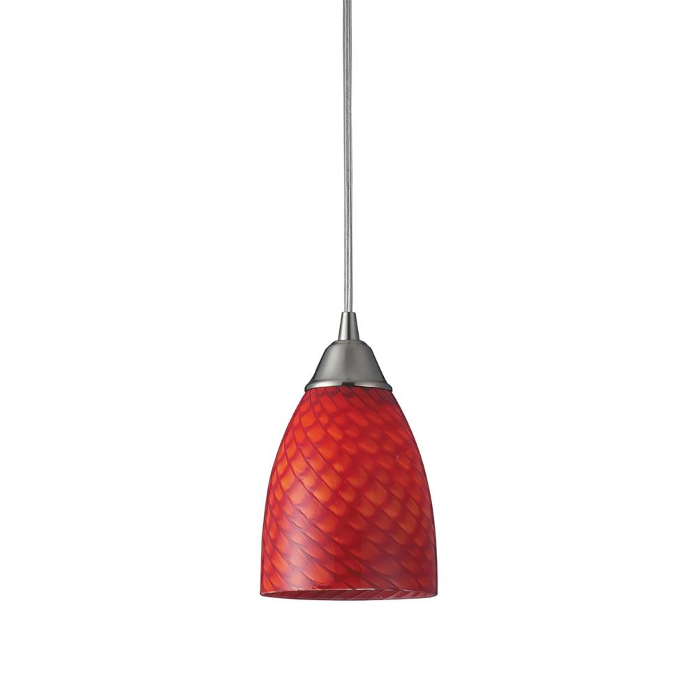 Arco Baleno 1 Light Pendant In Satin Nickel And