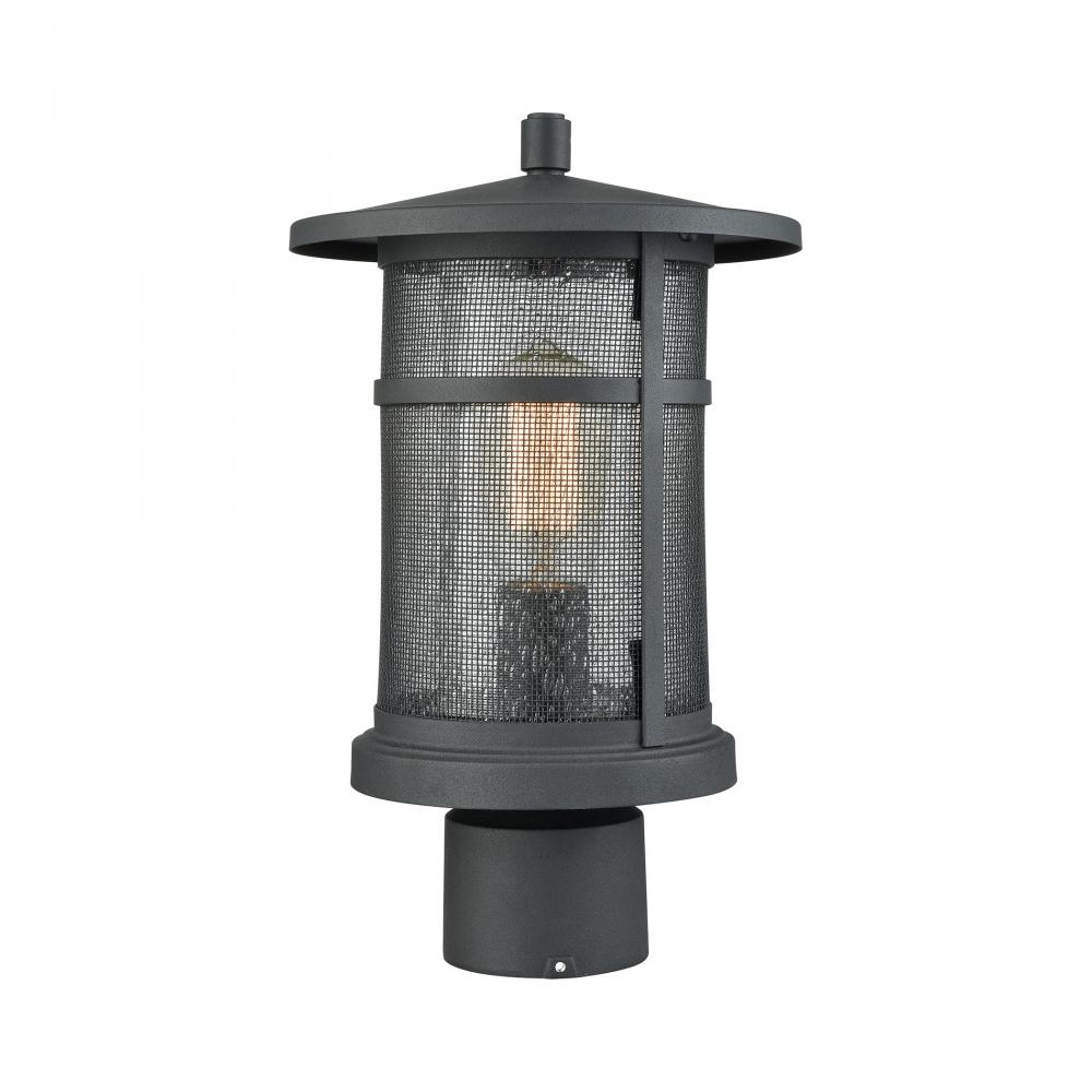 Aspen Lodge 1-Light Outdoor Post Lantern in Textured Matte Black