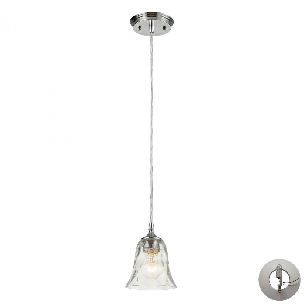 Darien 1 Light Pendant in Polished Chrome Includes An Adapter Kit To Allow for Easy Conversion of A