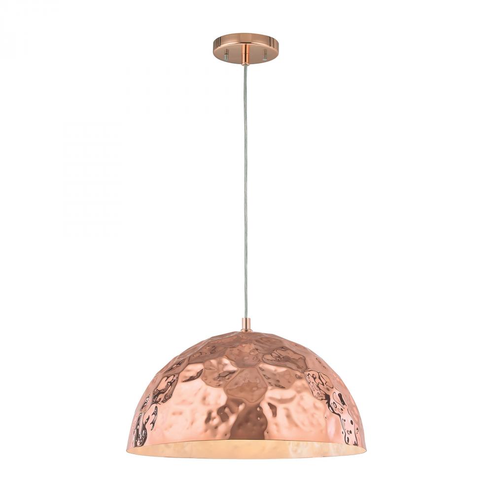 Hammersmith 1 Light Pendant In Hammered Polished