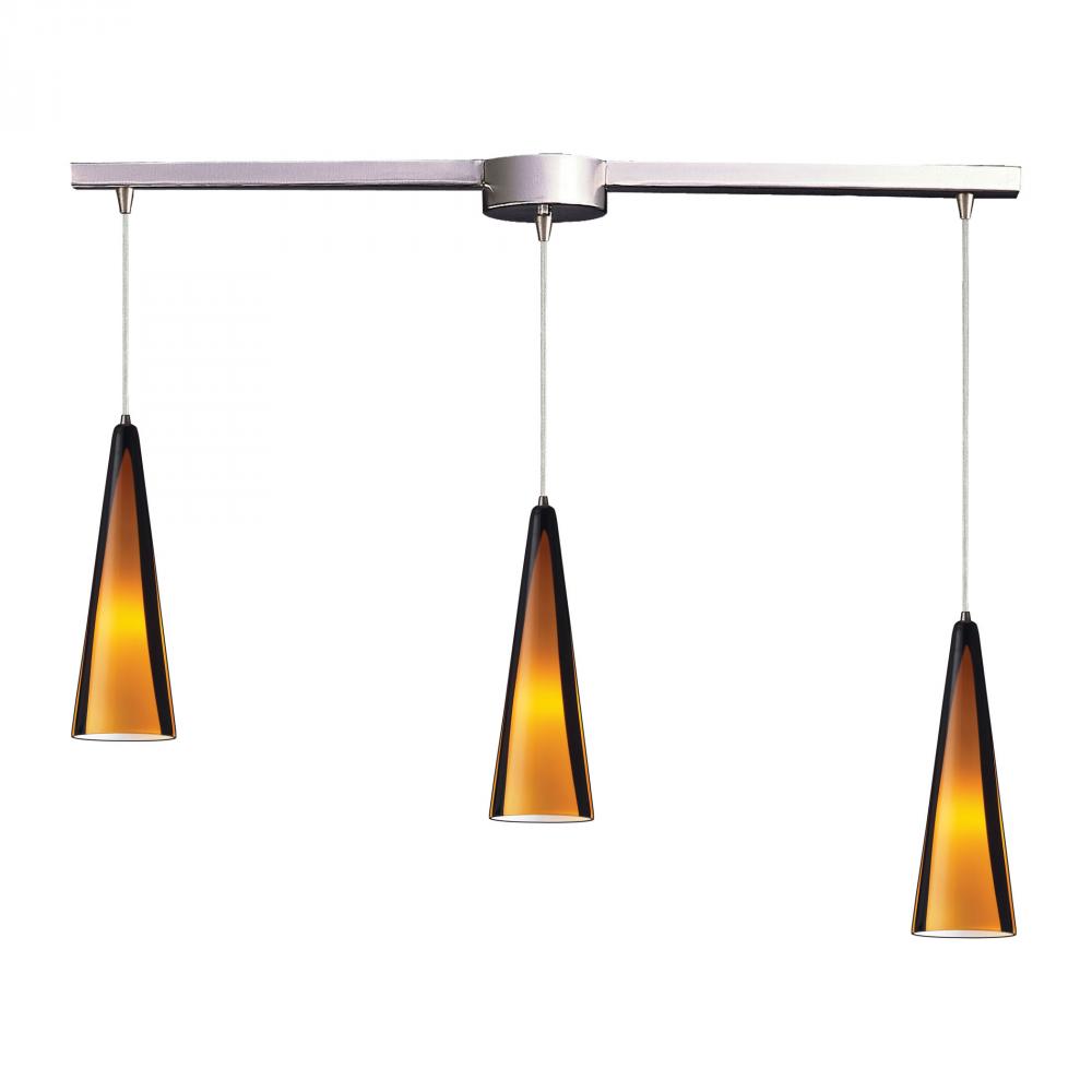 Desert Winds 3 Light Pendant In Satin Nickel And