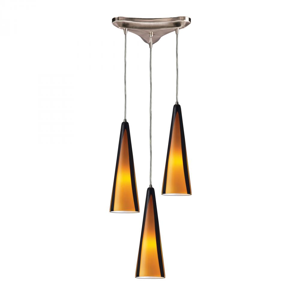 Desert Winds 3 Light Pendant In Chrome And Sahar