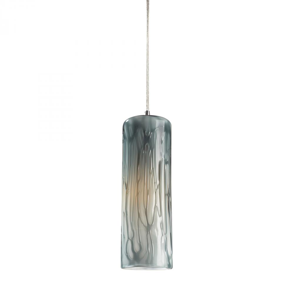 Maple 1 Light LED Pendant In Satin Nickel And Ma
