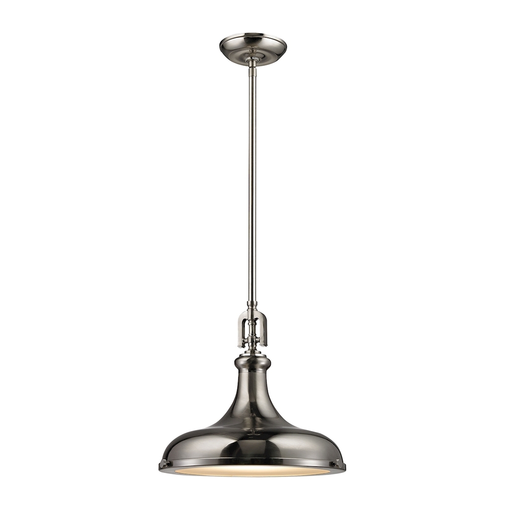 Rutherford 1-Light Pendant in Brushed Nickel with Metal Shade