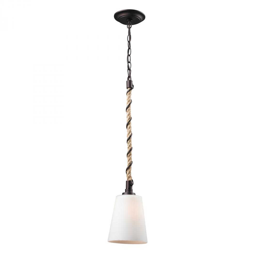 Natural Rope 1 Light Pendant In Aged Bronze