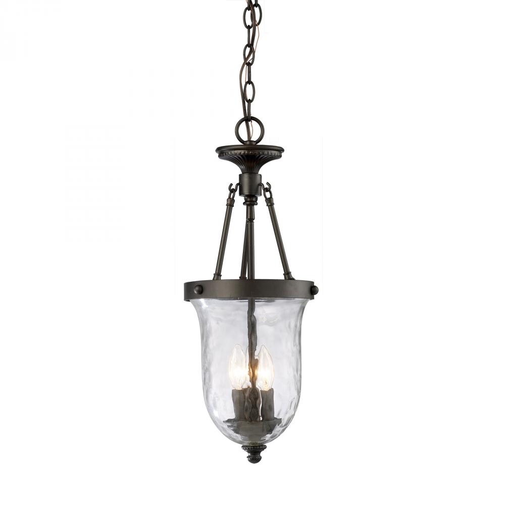 Yorkville 3 Light Pendant In Oiled Bronze And Wa