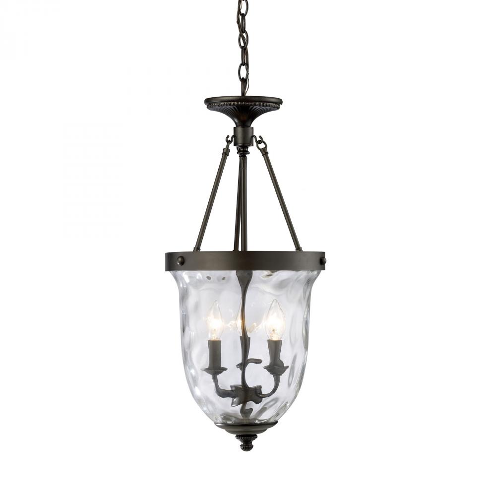 Yorkville 3 Light Pendant In Oiled Bronze And Wa
