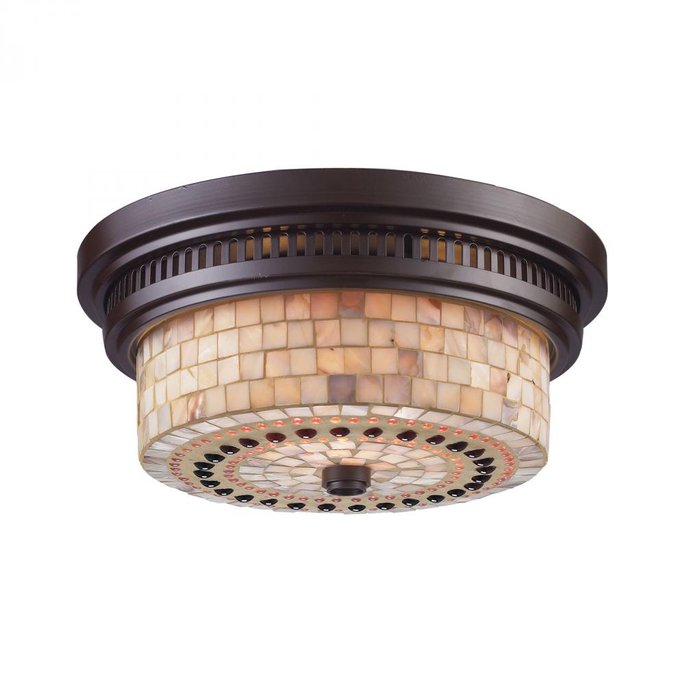 Chadwick 2 Light Flushmount In Oiled Bronze And