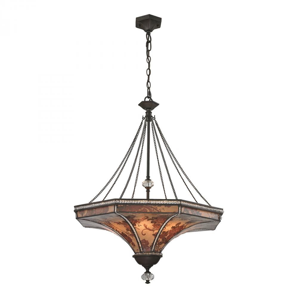 Mica 8 Light Pendant In Weathered Bronze